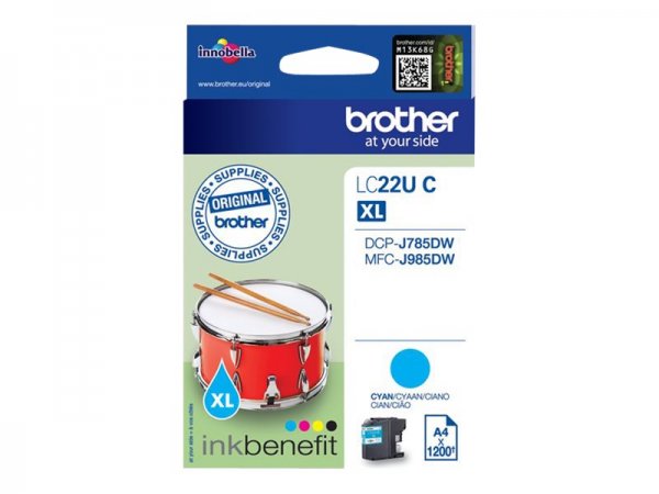 Brother LC-22UC - Originale - Ciano - Brother - MFC-J985DW - DCP-J785DW - Resa elevata (XL) - 1200 p