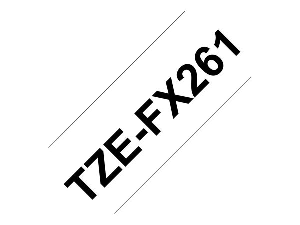 Brother TZe-FX261 - Black on white