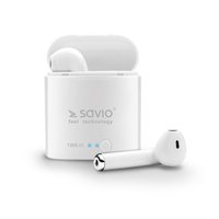 Savio TWS-01 Wireless Bluetooth Earphones - Cuffia - Occhiali da sole - Chiamate e musica - Bianco -