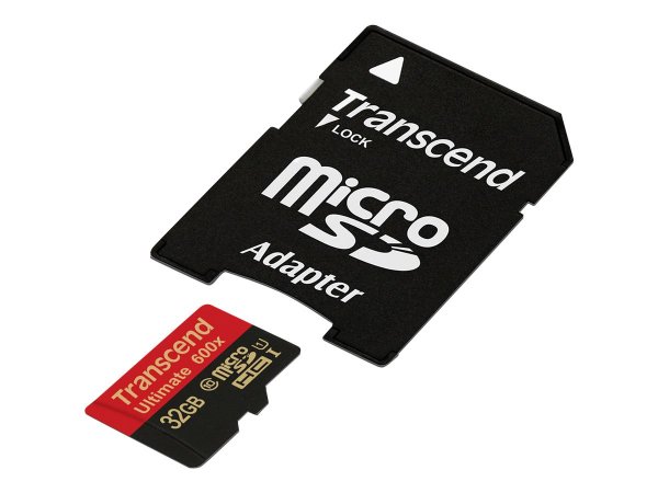 Transcend TS32GUSDHC10U1 - 32 GB - MicroSDHC - Classe 10 - MLC - Nero - Rosso