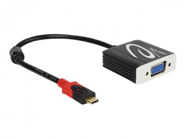 Delock 62994 - 0,2 m - USB tipo-C - VGA (D-Sub) - Maschio - Femmina - Dritto