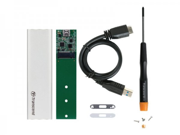 Transcend CM80 - Box esterno SSD - M.2 - M.2 - 6 Gbit/s - Collegamento del dispositivo USB - Argento
