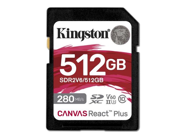 Kingston 512GB Canvas React Plus SDXC - Extended Capacity SD (SDXC)