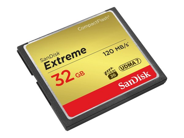 SanDisk 32GB Extreme - 32 GB - CompactFlash - 120 MB/s - 85 MB/s - Nero - Oro - Rosso