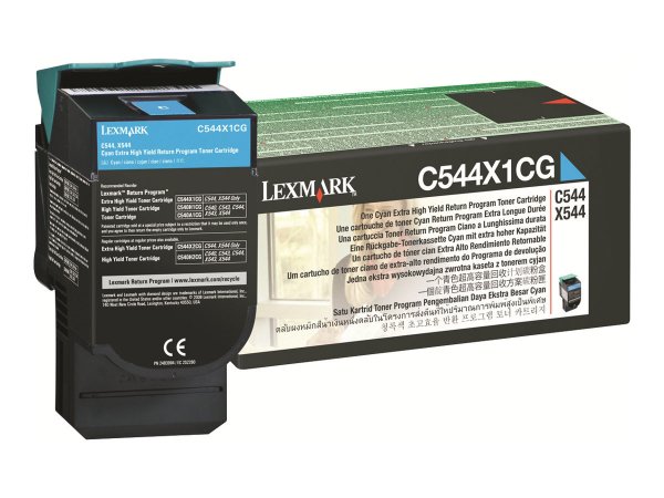 Lexmark Cartuccia Toner Return Program Ciano altissima resa per C544 - X544 - 4k pag. - 30000 pagine
