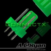 A.C.Ryan Connectx™ 3pin fan connector Male - UVGreen 100x - 3pin Fan Male - Verde - 100 pezzo(i)