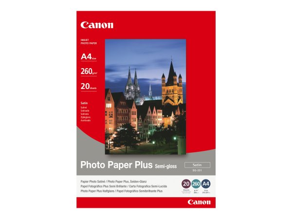 Canon Photo Paper Plus SG-201 A4 Photo paper - 260 g/m² - 210x297 mm - 20 foglio