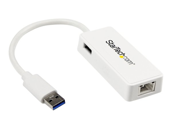 StarTech.com Adattatore USB 3.0 a Ethernet Gigabit NIC con porta USB - Bianco - Cablato - RJ-45 - US
