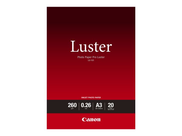Canon Carta fotografica Luster PRO LU-101 A3 - 20 fogli - Satinata - 260 g/m² - Bianco - 260 µm - 10