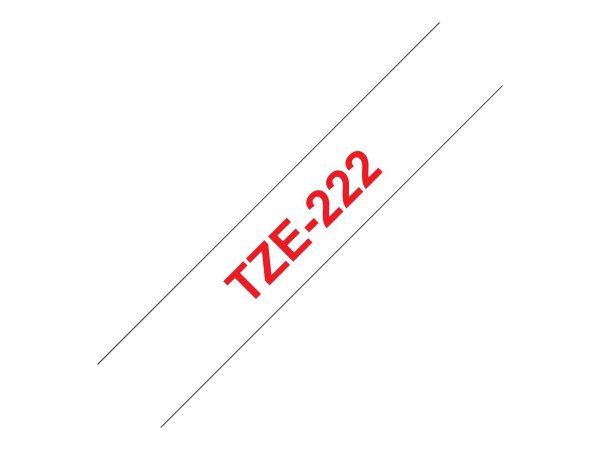 Brother TZe-222 - Rot auf Weiß - Rolle (0,9 cm x 8 m) 1 Kassette(n) laminiertes Band