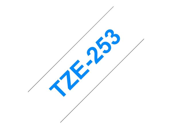 Brother Nastro per etichettatura 24mm - Blu su bianco - TZe - Trasferimento termico - Brother - PT-2