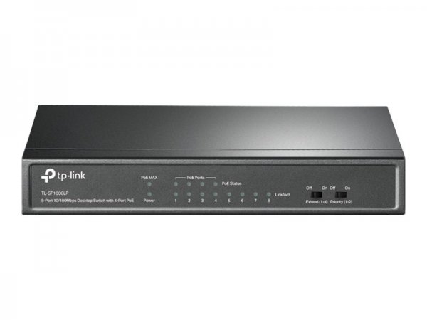 TP-LINK TL-SF1008LP - V1 - Switch - unmanaged - 8 x 10/100 (4 PoE)