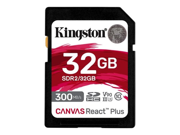 Kingston Canvas React Plus - 32 GB - SD - Classe 10 - UHS-II - 300 MB/s - 260 MB/s