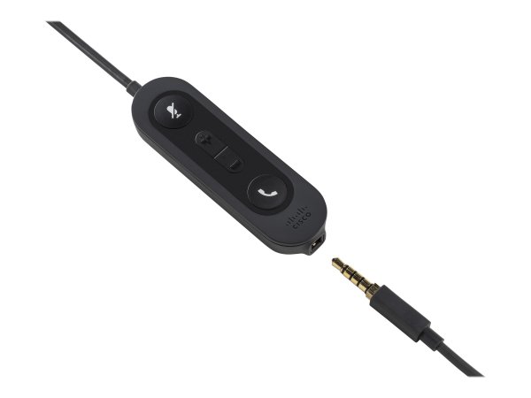 Cisco Headset 521 Wired Single 3.5 mm mit USB Adapter On-Ear Kabelgebunden Mono - Cuffia - Regolator