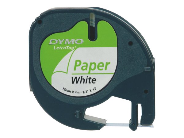 Dymo LetraTAG - Papier - Schwarz auf Weiß - Rolle (1,2 cm x 4 m)