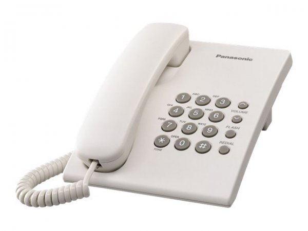 Panasonic KX-TS500PDW - Telefono analogico - Cornetta cablata - 100 voci - Bianco
