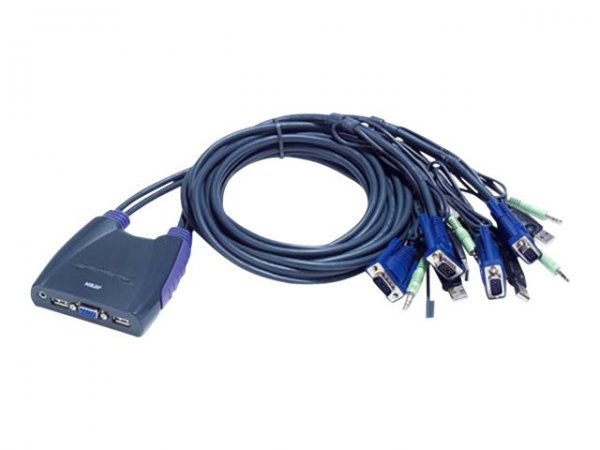 ATEN Petite CS64US - KVM-/Audio-/USB-Switch - 4 x KVM/Audio/USB