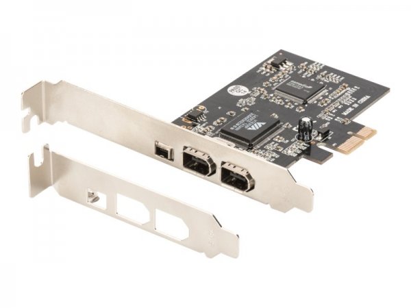 DIGITUS Scheda PCI Express - Firewire 1394a (3+1 porte) - PCIe - IEEE 1394/Firewire - Nero - Metalli