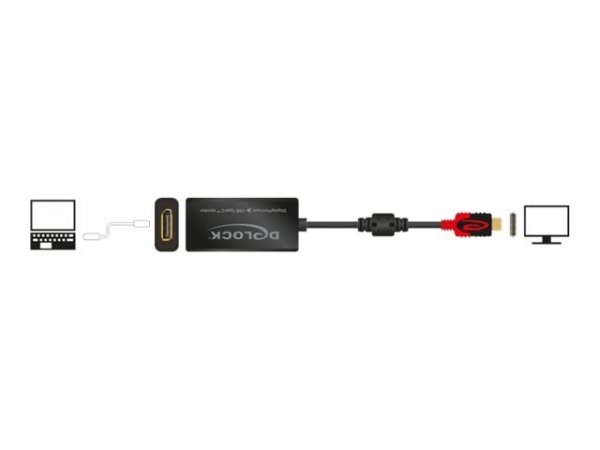 Delock 63928 - 0,2 m - USB tipo-C - DisplayPort 20 pin - Maschio - Femmina - Dritto