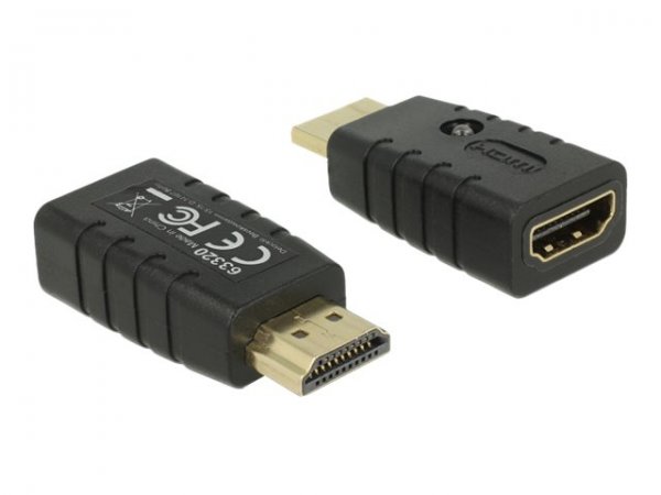 Delock 63320 - 1 x HDMI-A 19 pin - 1 x HDMI-A 19 pin - Nero