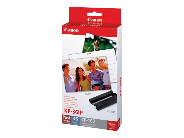 Canon Set inchiostro a colori KP-36IP e carta 100 x 148 mm - 36 fogli - Ciano - Magenta - Giallo - A