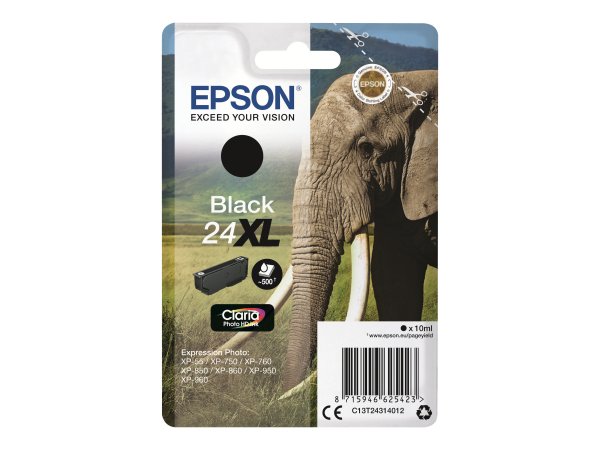 Epson Elephant Cartuccia Nero XL - Resa elevata (XL) - Inchiostro a base di pigmento - 10 ml - 500 p
