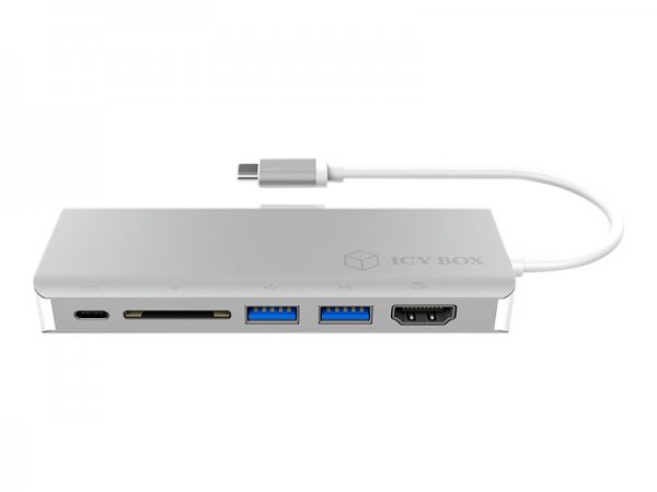 ICY BOX IB-DK4034-CPD - Cablato - USB 3.2 Gen 1 (3.1 Gen 1) Type-C - USB tipo A - Argento - Bianco -
