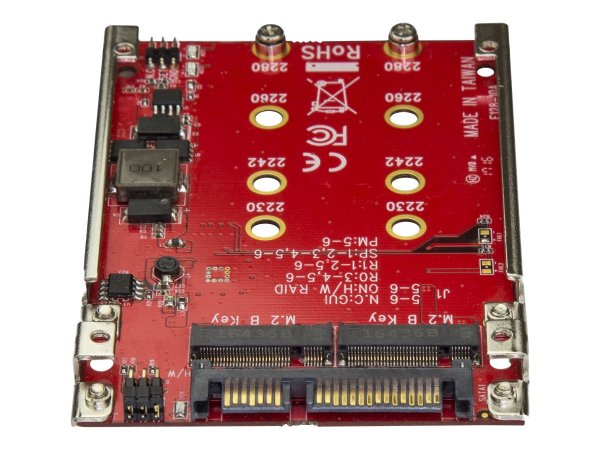 StarTech.com Adattatore per 2 Dischi SSD M.2 a SATA per alloggio da 2,5" - RAID - SATA - M.2 - Rosso