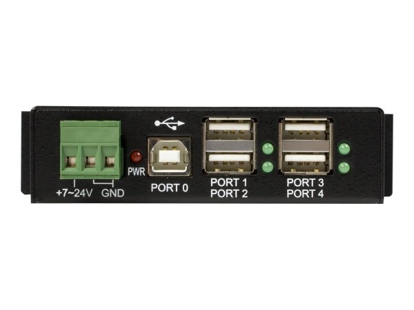 StarTech.com Industrieller 4 Port USB 2.0 Hub - Montierbarer USB Metall Hub in Schwarz - 4x USB-A (B