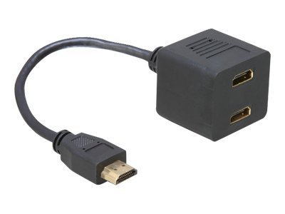 Delock Adapter HDMI male to 2x HDMI female - 0,2 m - HDMI tipo A (Standard) - 2 x HDMI - Maschio - F