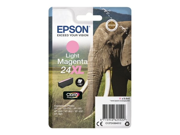 Epson Elephant Cartuccia Magenta chiaro XL - Resa elevata (XL) - Inchiostro a base di pigmento - 9,8