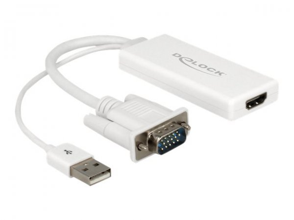Delock 62460 - 0,25 m - HDMI tipo A (Standard) - VGA (D-Sub) + USB - Maschio - Femmina - 1920 x 1080