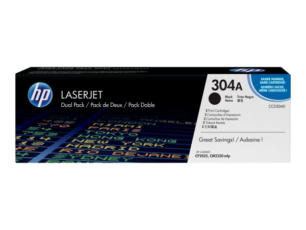 HP Confezione da 2 cartucce originali di Toner nero LaserJet 304A - 7000 pagine - Nero - 2 pz