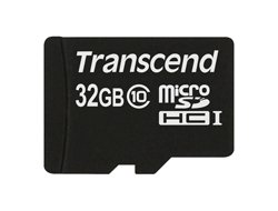 Transcend TS32GUSDC10 - 32 GB - MicroSDHC - Classe 10 - NAND - 90 MB/s - Nero