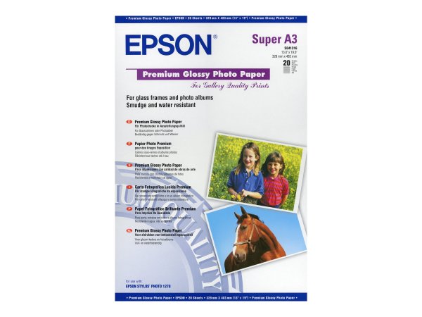 Epson Carta Fotografica Lucida Premium - Stampa inkjet - A3+ (330x483 mm) - Lucida - 20 fogli - 250