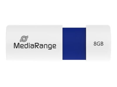 MEDIARANGE MR971 - 8 GB - USB tipo A - 2.0 - 12 MB/s - Lamina di scorrimento - Blu - Bianco