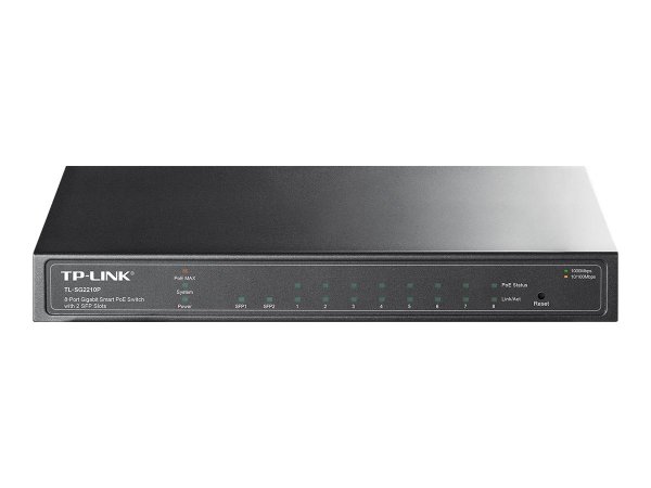 TP-LINK TL-SG2210P 8-Port Gigabit Smart PoE Switch with 2 SFP Slots - Switch - managed - 8 x 10/100/