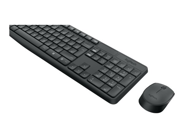 Logitech MK235 - Full-size (100%) - Wireless - USB - QWERTZ - Grigio - Mouse incluso