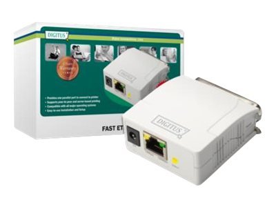 DIGITUS Print Server Fast Ethernet - parallelo - Bianco - LAN - status - Taiwan - LAN Ethernet - IE