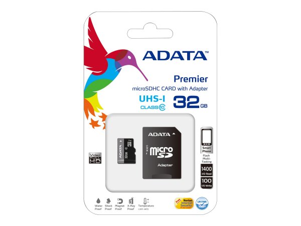 ADATA Premier microSDHC UHS-I U1 Class10 32GB - 32 GB - MicroSDHC - Classe 10 - 30 MB/s - 10 MB/s -