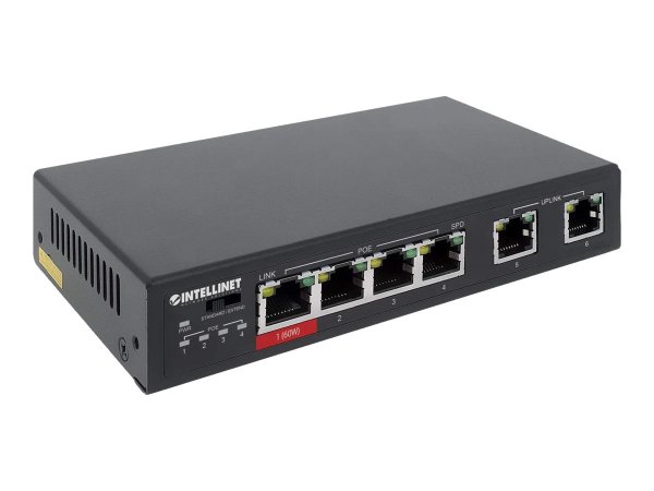 Intellinet 6-Port Fast Ethernet Switch 4 PoE-Ports - Interruttore - 0,1 Gbps