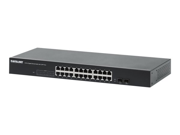 Intellinet 24-Port Gigabit Ethernet Switch mit 2SFP Ports - Interruttore - 1 Gbps