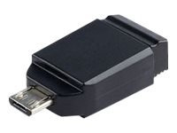 Verbatim Nano - Memoria USB da 16 GB con Adattatore Micro USB - Nero - 16 GB - USB tipo A - 2.0 - Se