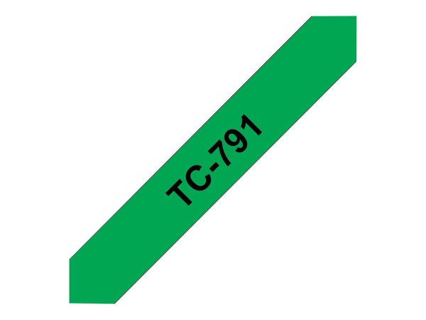 Brother TC791 - 9 mm x Schwarz auf Grün - laminiertes Band