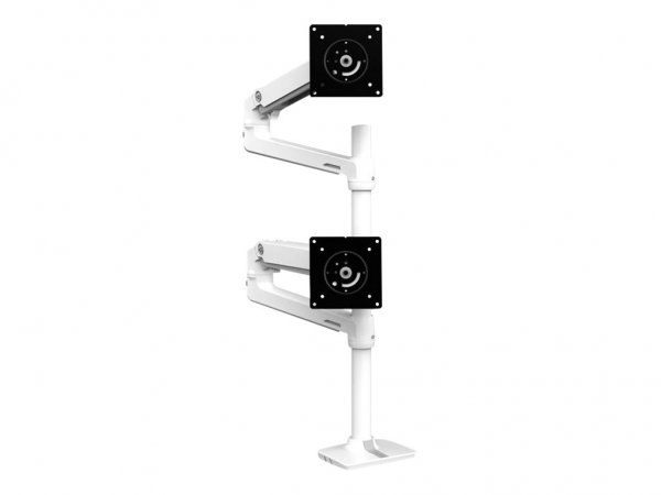 Ergotron LX Dual Stacking Arm Tall Pole - Befestigungskit - für 2 LCD-Displays - Aluminium - weiß -