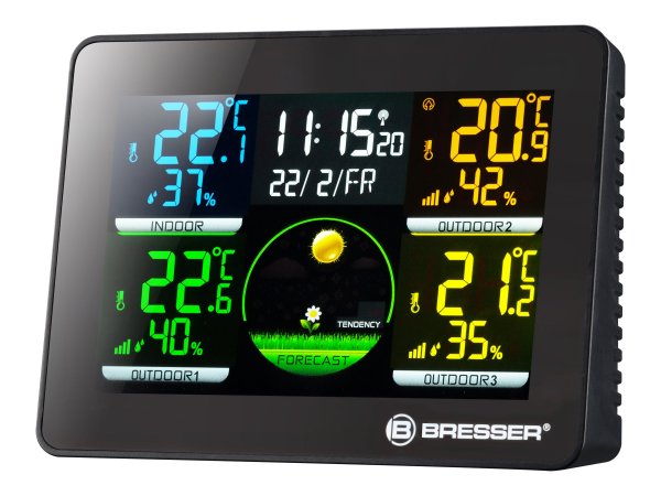 Bresser Optics 7000023 - Nero - Igrometro da interno - Termometro da interno - Igrometro per esterno