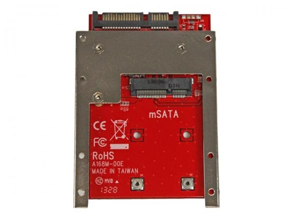 StarTech.com Convertitore adattatore SSD mSATA a SATA da 2,5" - SATA - mSATA - Nero - Rosso - Argent