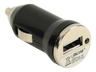 InLine Alimentatore USB per Auto - In:12/24V - Out:USB 5V/1000mA - 45x25mm - nero