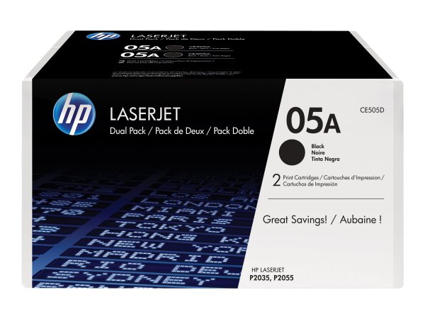 HP Confezione doppia di cartucce toner originali nero 05A LaserJet - 4600 pagine - Nero - 2 pz
