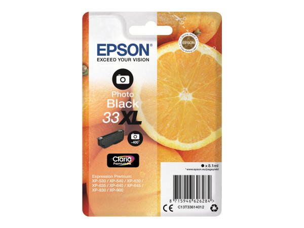 Epson Oranges Cartuccia Nero foto T33XL Claria Premium - Resa elevata (XL) - Inchiostro colorato - 8